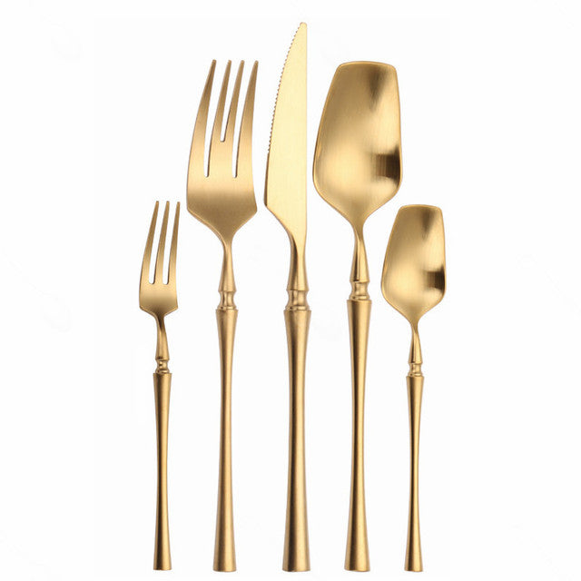 Basil Gold Silverware Dining  24 pcs set